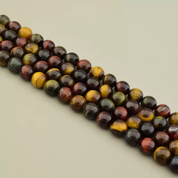 🏷️️ Намистини Тигрове око, Бичаче око, Соколине око 38 см 10.5 мм. (без застібки) ss_105425