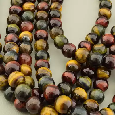 🏷️️ Намистини Тигрове око, Бичаче око, Соколине око 38 см 10.5 мм. (без застібки) F-105425