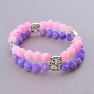 Браслет резинка Агат 18 см