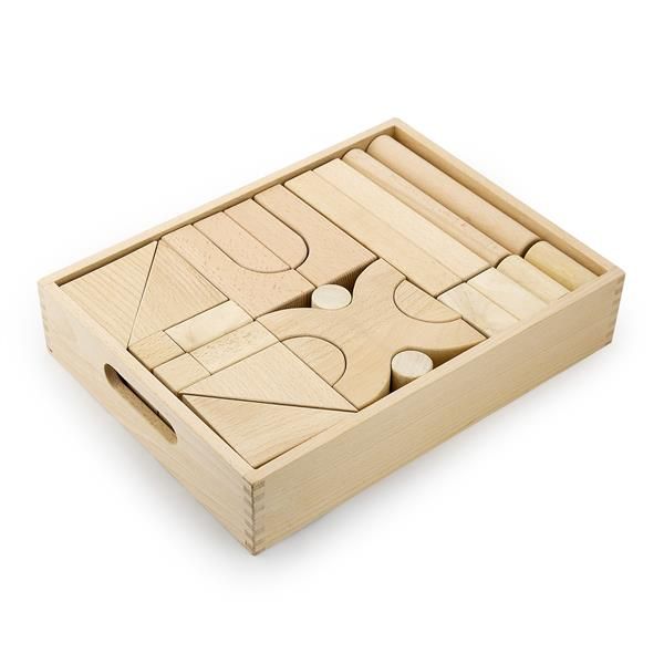 Набір дерев'яних блоків Viga Toys нефарбовані 48 шт. (59166) 59166 59166