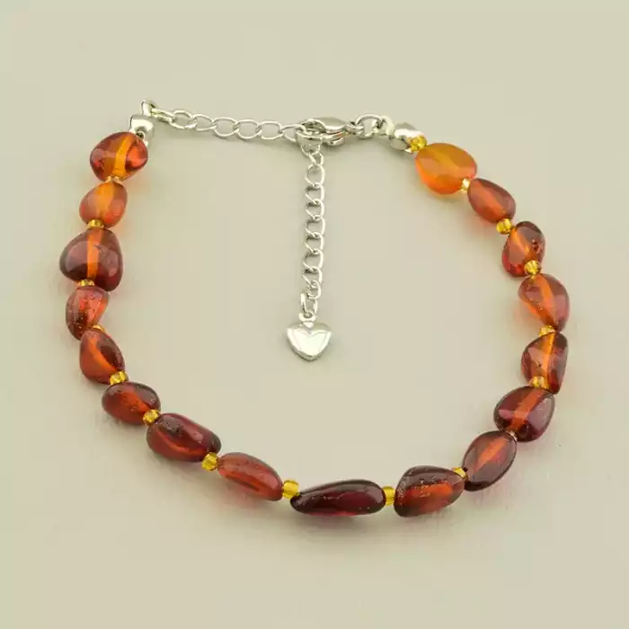 🏷️️ Браслет на карабіні Янтар 19 см F-105929