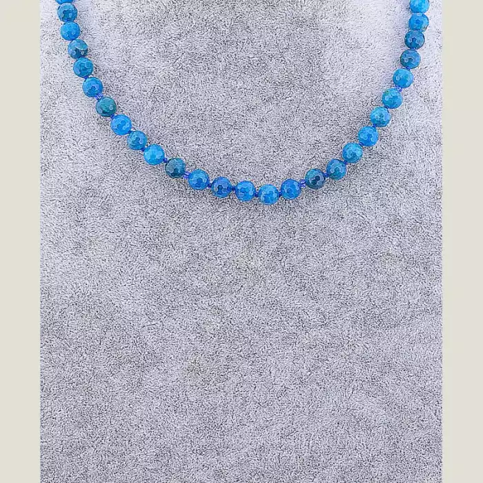 🏷️️ Намисто Амазонит, Чеський кришталь 46 см ss_70605