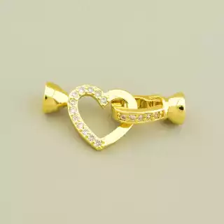 Застібка Фіаніт 25х11мм. (позолота 18к лимонна)