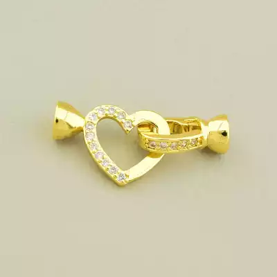 Застібка Фіаніт 25х11мм. (позолота 18к лимонна)