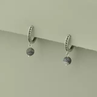 Сережки конго Агат (родій)