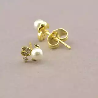 Сережки пусети Xuping Майорка (позолота 18к лимонна)