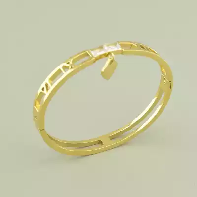 🏷️️ Браслет шарнірний Xuping Фіаніт 17 см. (позолота лимонна 18к) F-99229