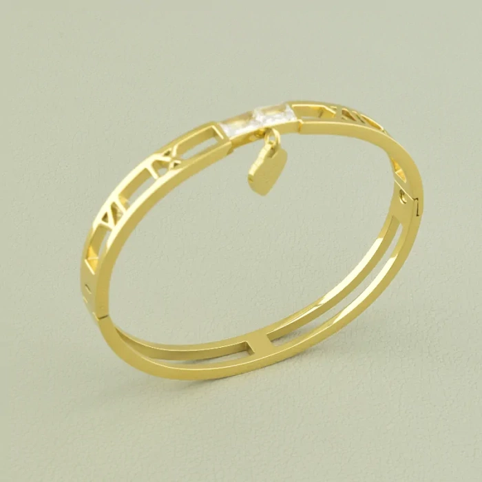🏷️️ Браслет шарнірний Xuping Фіаніт 17 см. (позолота лимонна 18к) ss_99229