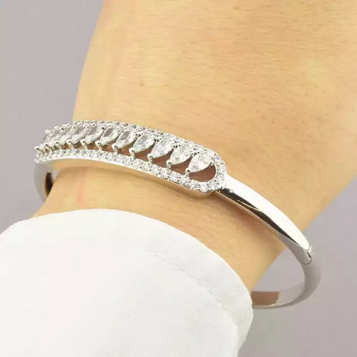 🏷️️ Браслет шарнірний Фіаніт Xuping (родій) ss_72490