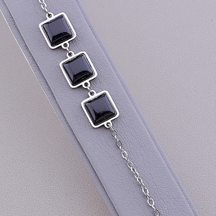 🏷️️ Браслет з карабіном Агат 19 см ss_50530