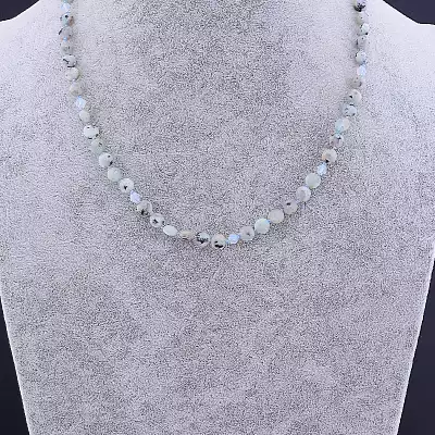 🏷️️ Намисто Місячний камінь, Чеський кришталь 49 см F-82730