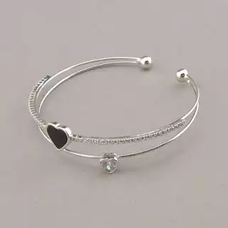 Браслет без застібки Saiya Фіаніт 17 см (родій)