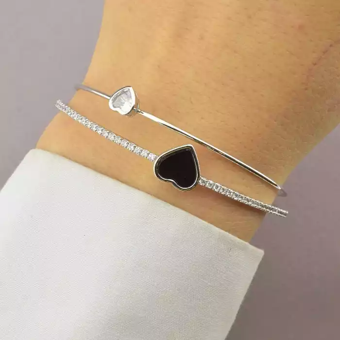 🏷️️ Браслет без застібки Saiya Фіаніт 17 см (родій) ss_82832