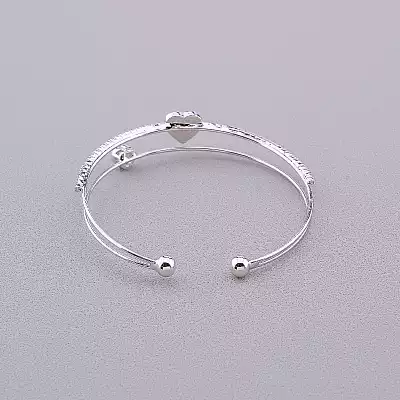 🏷️️ Браслет без застібки Saiya Фіаніт 17 см (родій) F-82832