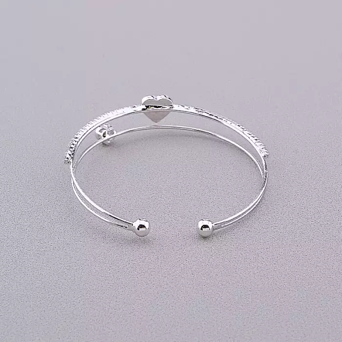 🏷️️ Браслет без застібки Saiya Фіаніт 17 см (родій) ss_82832