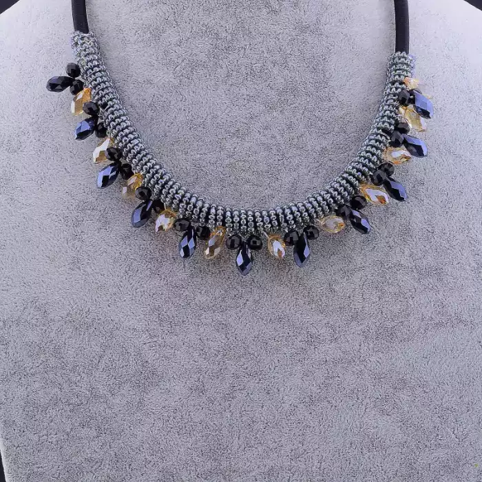 🏷️️ Підвіска Чеський кришталь, Бісер 47 см ss_74512