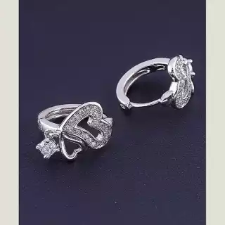 Сережки кільця Xuping Фіаніт (родій)