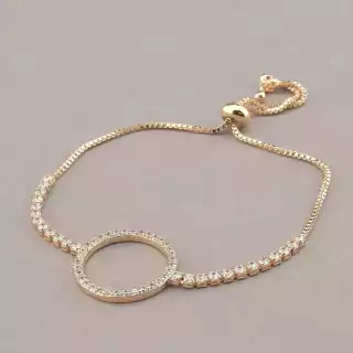 Браслет регульований Saiya Фіаніт 17 см. (позолота 18к рожева)