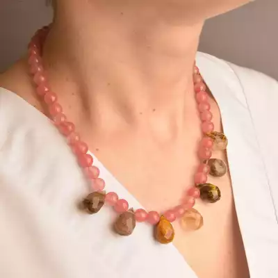 🏷️️ Намисто Халцедон 44 см. F-87204