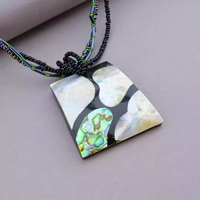 🏷️️ Підвіска Галіотіс, Бісер, Перламутр 46 см (сталь) ss_87955