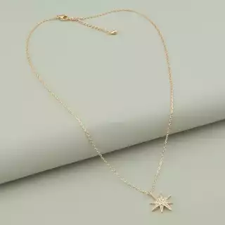 Підвіска зірка Saiya Фіаніт 41 см (позолота 18к рожева)