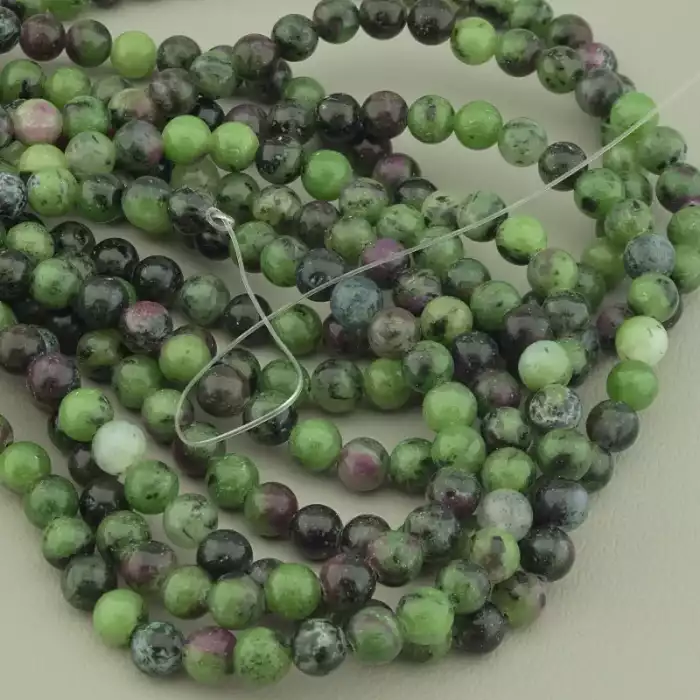 🏷️️ Нитка Цоізіт 39 см. 6.5 мм. (без застібки) ss_97134