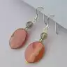 🏷️️ Сережки довгі петля Сердолік, Раухтопаз F-105526