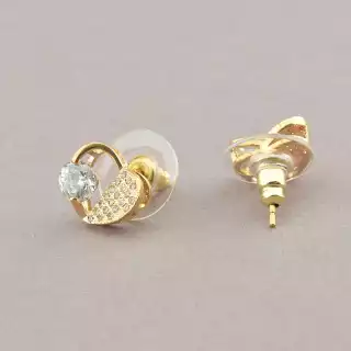 Сережки пусети Фіаніт Saiya (позолота 18к)