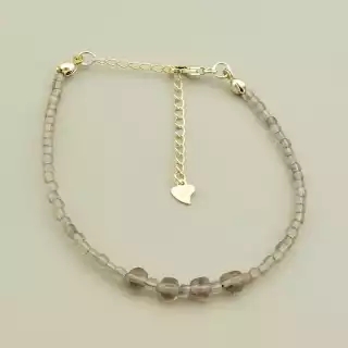 Браслет на карабіні Раухтопаз срібло (925) 18 см