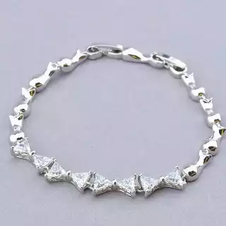 Браслет складний Xuping Фіаніт 17 см. (родій)