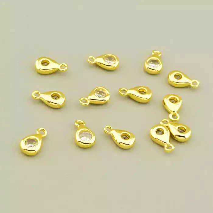 🏷️️ Кулон Фіаніт 7х4.5мм. (позолота 18к лимонна) F-106032