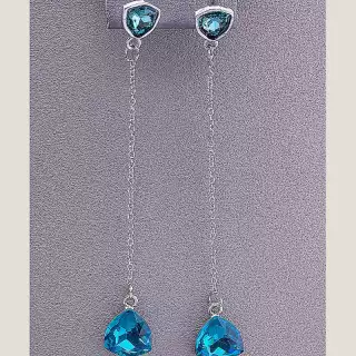 Сережки пусети Juleeze Фіаніт (родій)