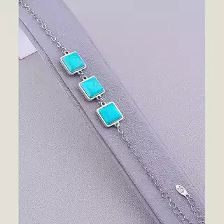 Браслет з карабіном Бірюза 19 см