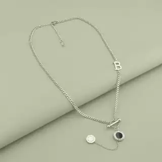 Підвіска Stainless Steel Емаль 43 см (родій)