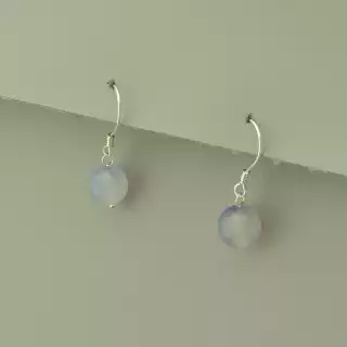 Сережки петля шарики Агат (срібло 925 проба)