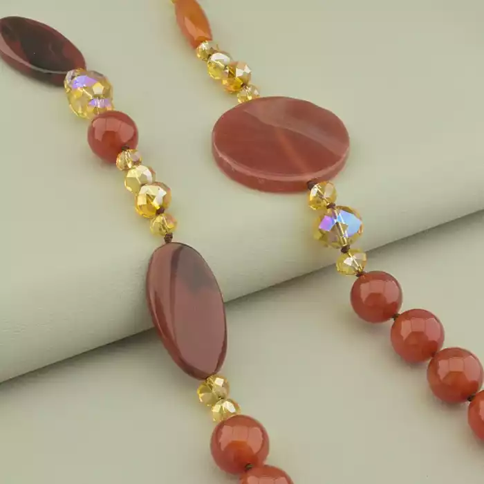 🏷️️ Намисто Сердолік 80 см. ss_101915