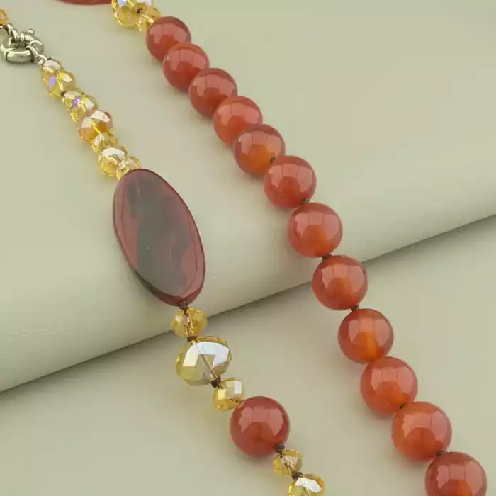 🏷️️ Намисто Сердолік 80 см. ss_101915