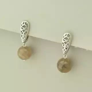 Сережки на англійській застібці Турмалін (родій)