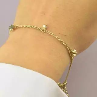 Браслет з карабіном Xuping Сrystal 21 см. (позолота 18к лимонна)