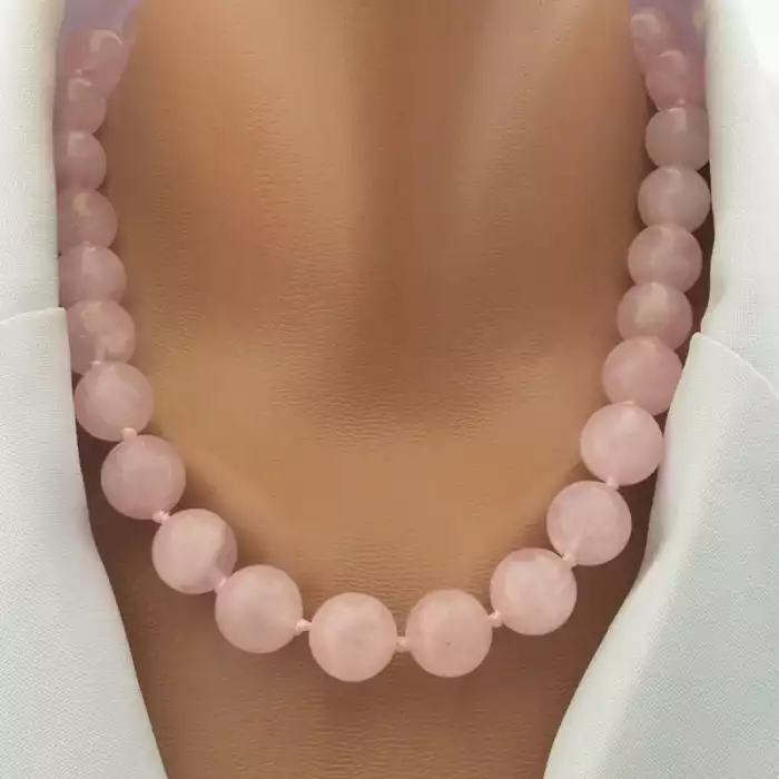 🏷️️ Намисто Рожевий кварц 45 см. ss_102835