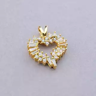 Кулон серце Xuping Фіаніт (позолота 18к)