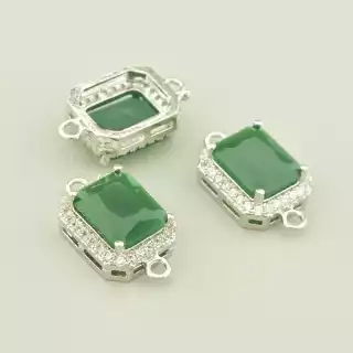 Конектор Фіаніт 17х10мм. (родій)