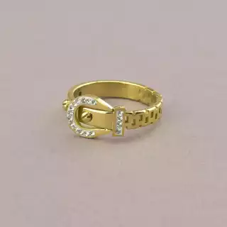 Каблучка медична сталь Xuping Фіаніт (позолота 18к лимонна)