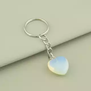 Брелок сердечко Місячний камінь 75х20