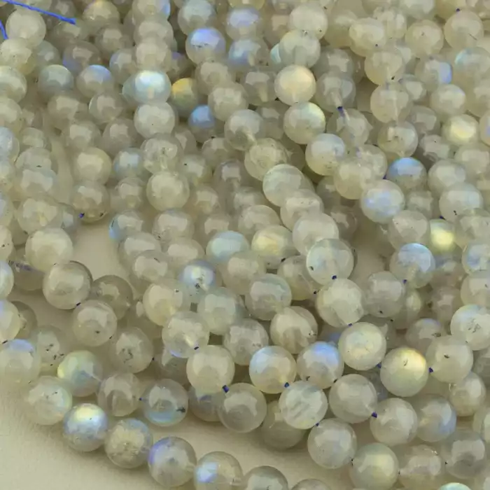 🏷️️ Нитка з лабрадором сіра, 38 см (кульки 9,2 мм) ss_104512