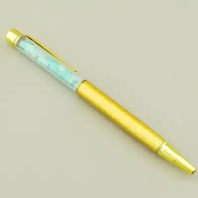 🏷️️ Ручка амазоніт (140х10 мм, бірюзовий, жовтий, метал, пластик) F-105013