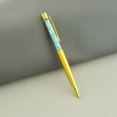 🏷️️ Ручка амазоніт (140х10 мм, бірюзовий, жовтий, метал, пластик) F-105013