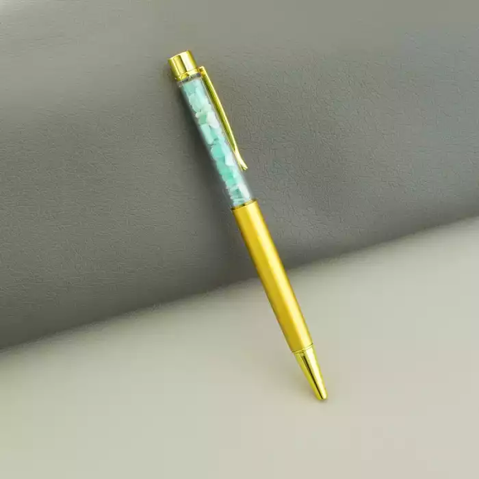 🏷️️ Ручка амазоніт (140х10 мм, бірюзовий, жовтий, метал, пластик) ss_105013