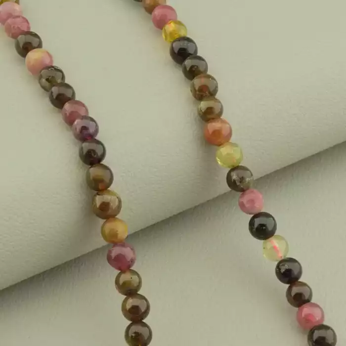 🏷️️ Намисто турмалін (39 см, карабін, різнокольоровий, срібний, сталь) ss_105116