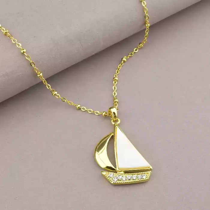 🏷️️ Підвіска парусник Перламутр, Сrystal 40 см ss_80651